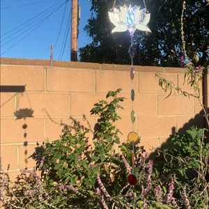 Stained Glass lily Chakra colors